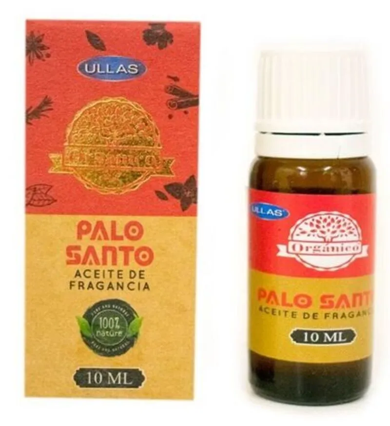 BOTE 10 ML ACEITE ESENCIAL ORGÁNICO MARCA ULLAS: PALO SANTO (AMBIENTADOR)