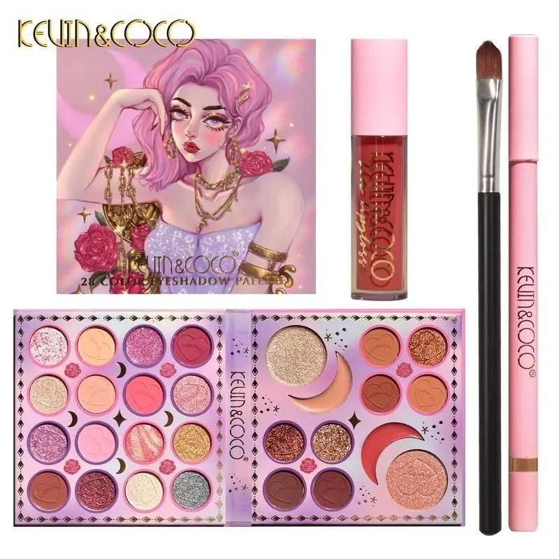 KEVIN&COCO PALETA DE SOMBRAS DE OJOS ROSE GIRL DE 28 COLORES