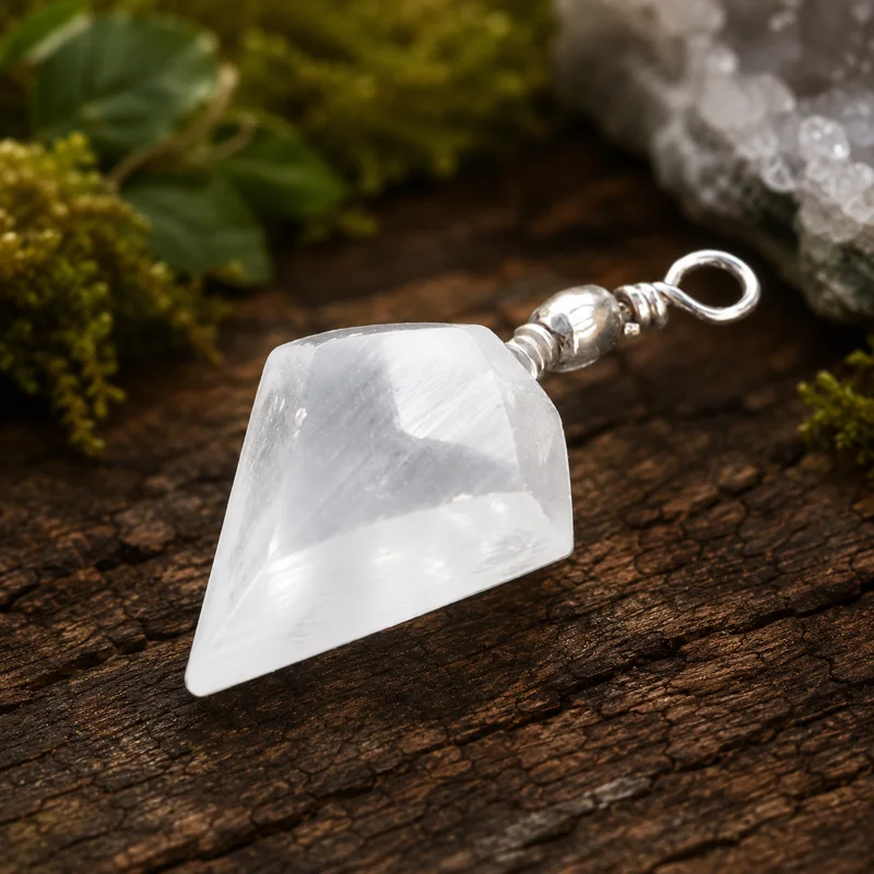 Colgante Diamante de Selenita Natural 25-30 mm
