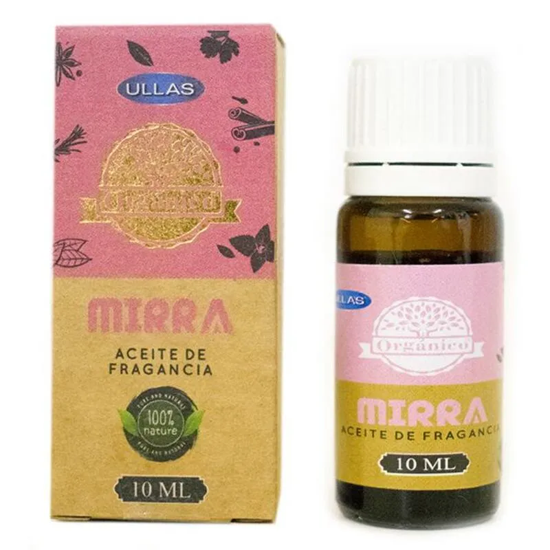 BOTE 10 ML ACEITE ESENCIAL ORGÁNICO MARCA ULLAS: MIRRA (AMBIENTADOR)