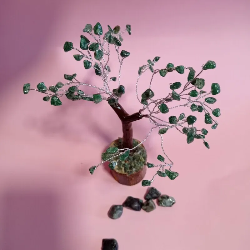 ÁRBOL MÁGICO DE LA VIDA de VENTURINA VERDE. 100 PIEDRAS.