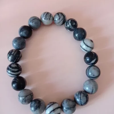 Pulsera Piedra Natural ÁGATA CEBRA 10mm