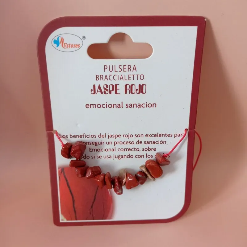 Pulsera Piedra natural de chisps con Jaspe Rojo