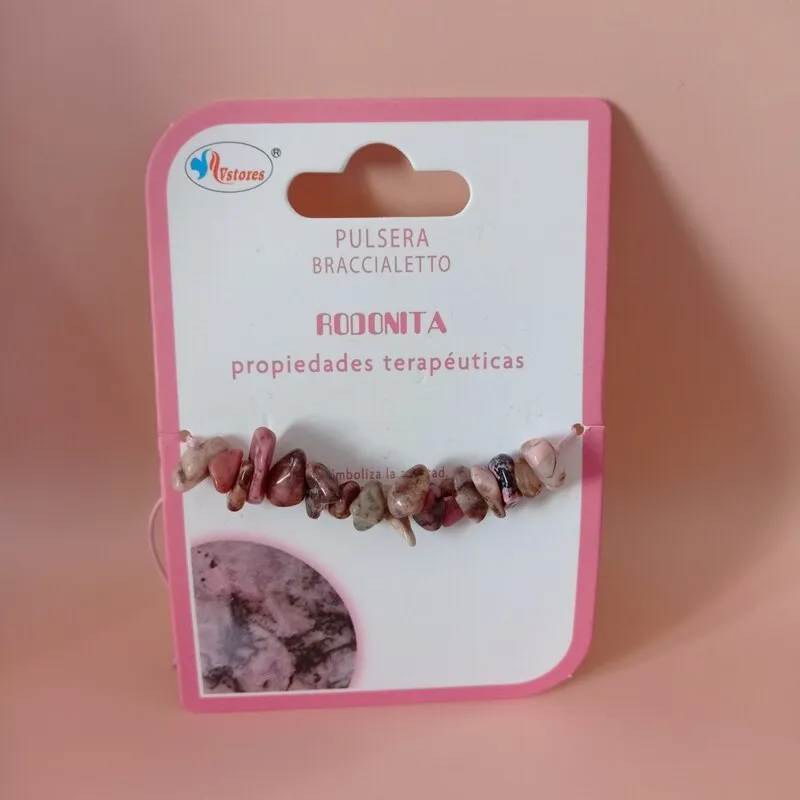 Pulsera Piedra natural de chisps con Rodonita