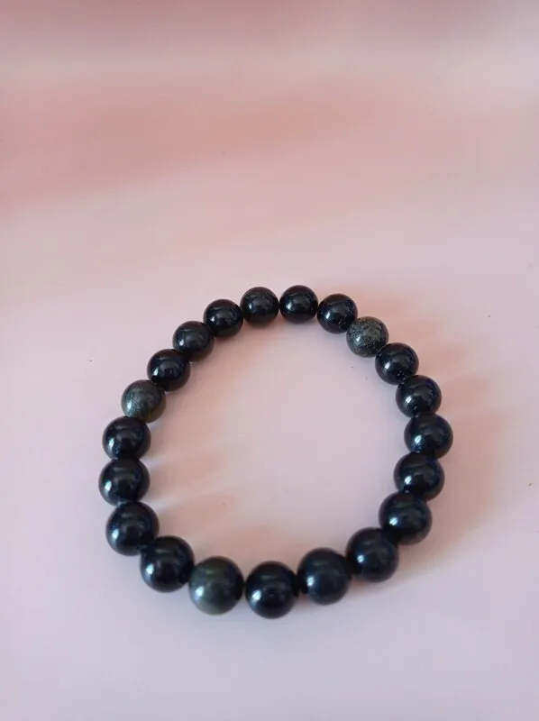 Pulsera Piedra Natural OBSIDIANA DORADA 8mm