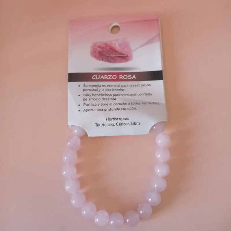 Pulsera Piedra Natural CUARZO ROSA 8mm