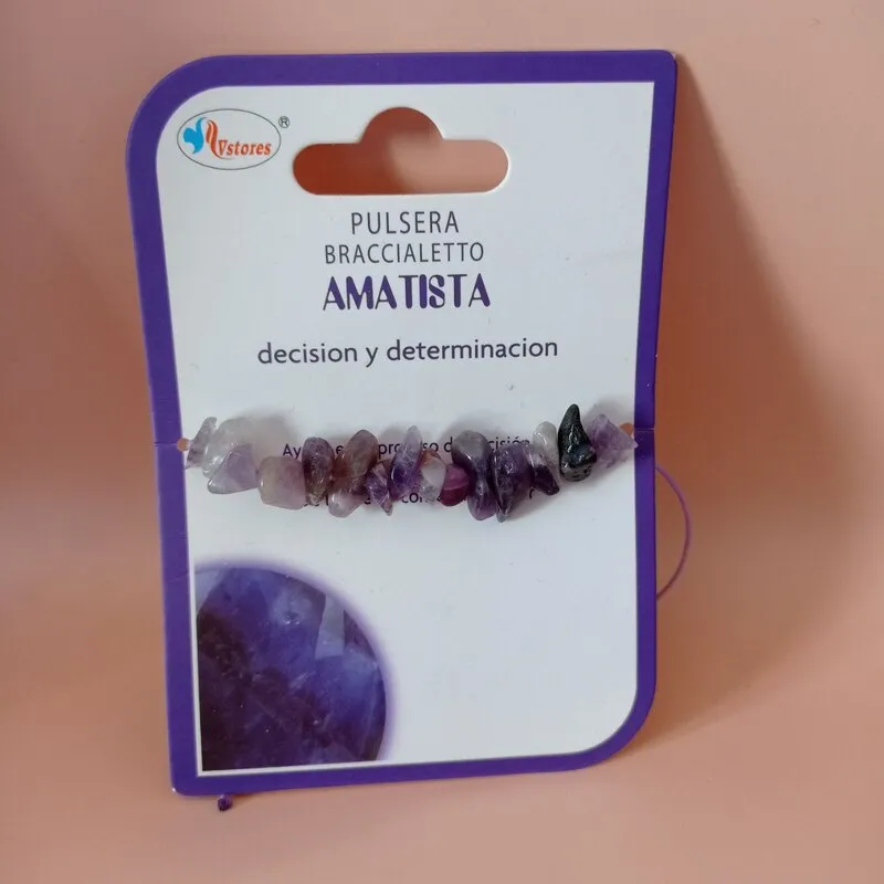 Pulsera Piedra natural de chisps con Amatista