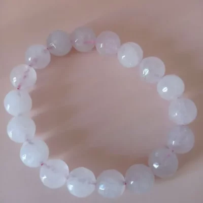 Pulsera Piedra Natural CUARZO ROSA FACETEADO 10mm