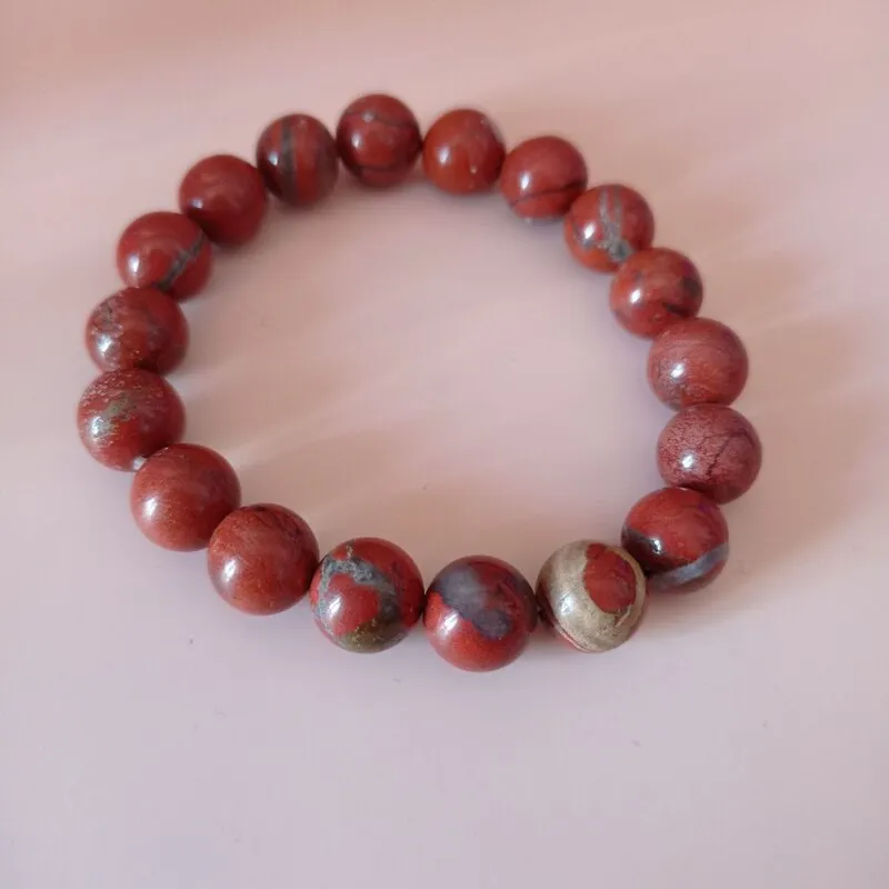 Pulsera Piedra Natural JASPE ROJO 10mm