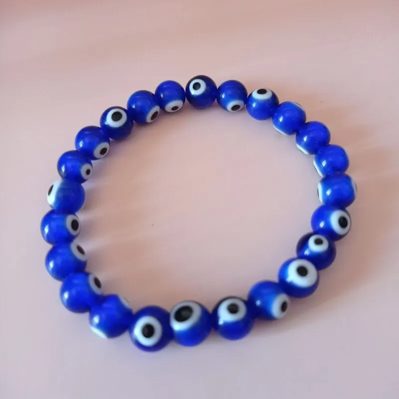 Pulsera cristal indú Ojo Turco 8mm