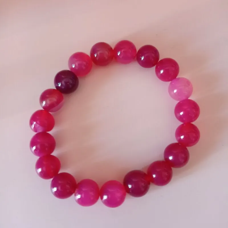 Pulsera Piedra Natural ÁGATA ROSA 10mm