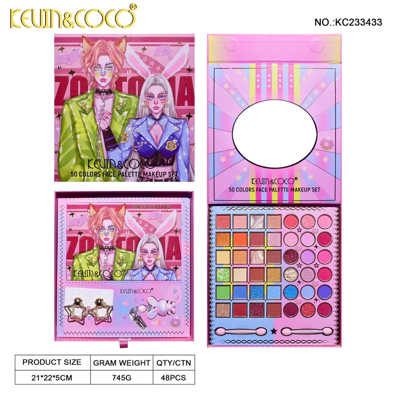 KEVIN&COCO SET DE MAQUILLAJE PARA PAREJAS RABBIT 50 COLORES KC233433