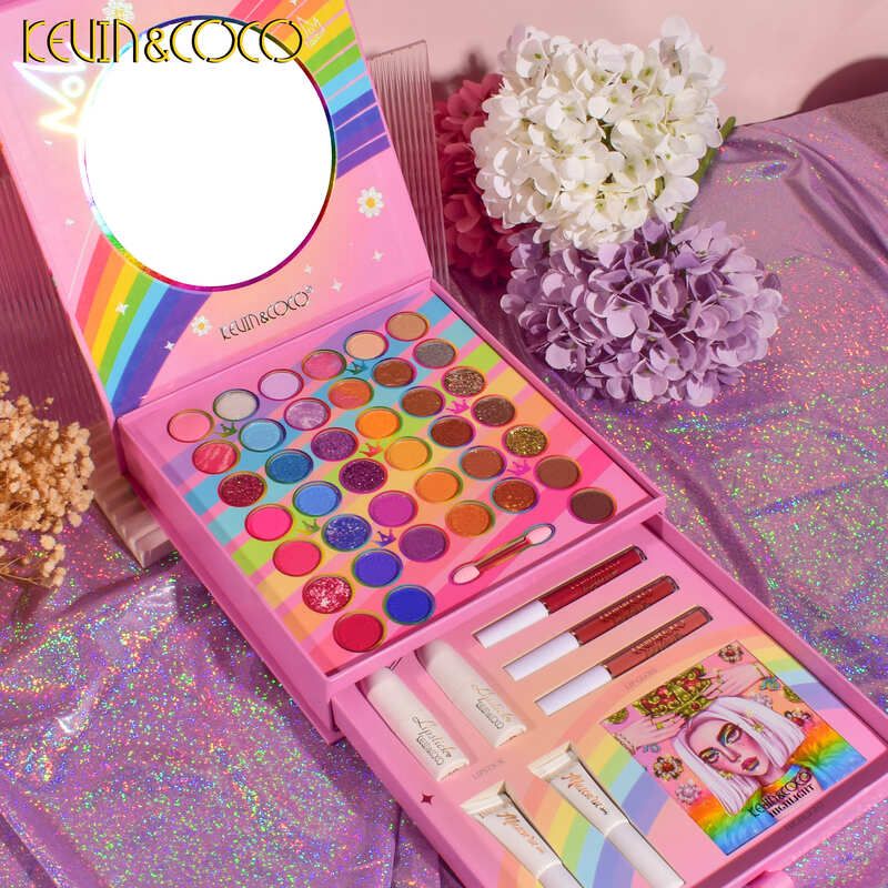 KEVIN&COCO Paleta. Set de cosméticos con doble cajón Crown Queen de 43 colores. KC233823