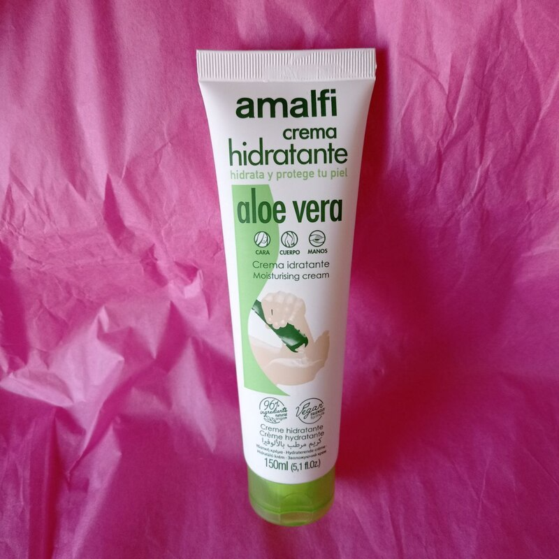 CREMA HIDRATANTE DE ALOE VERA . MANOS, CARA Y PIES. MARCA AMALFI VEGANA.