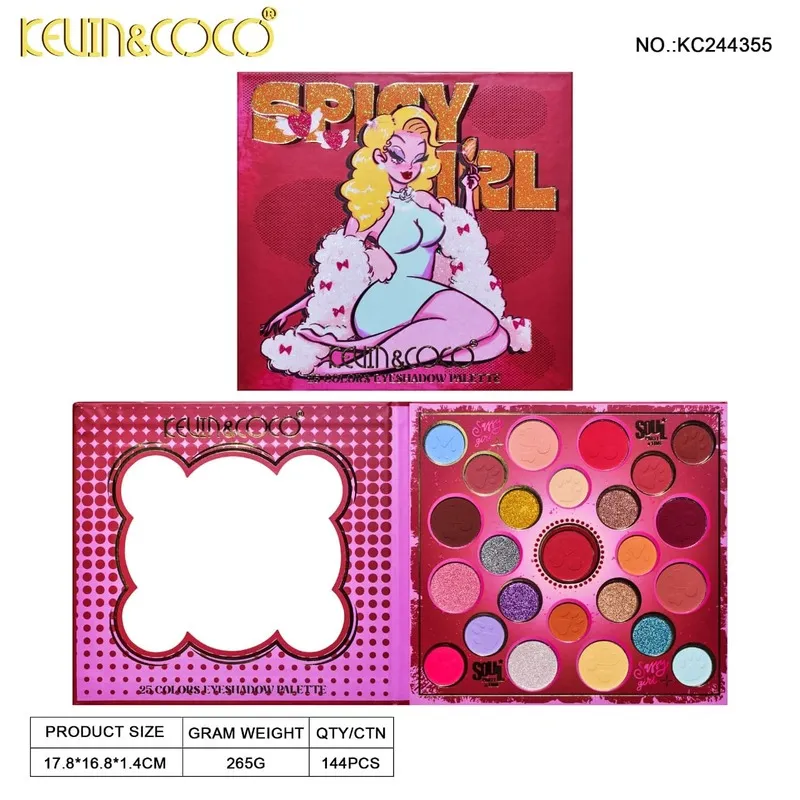 KEVIN&COCO Paleta de sombras de ojos de 25 colores Spicy Girl