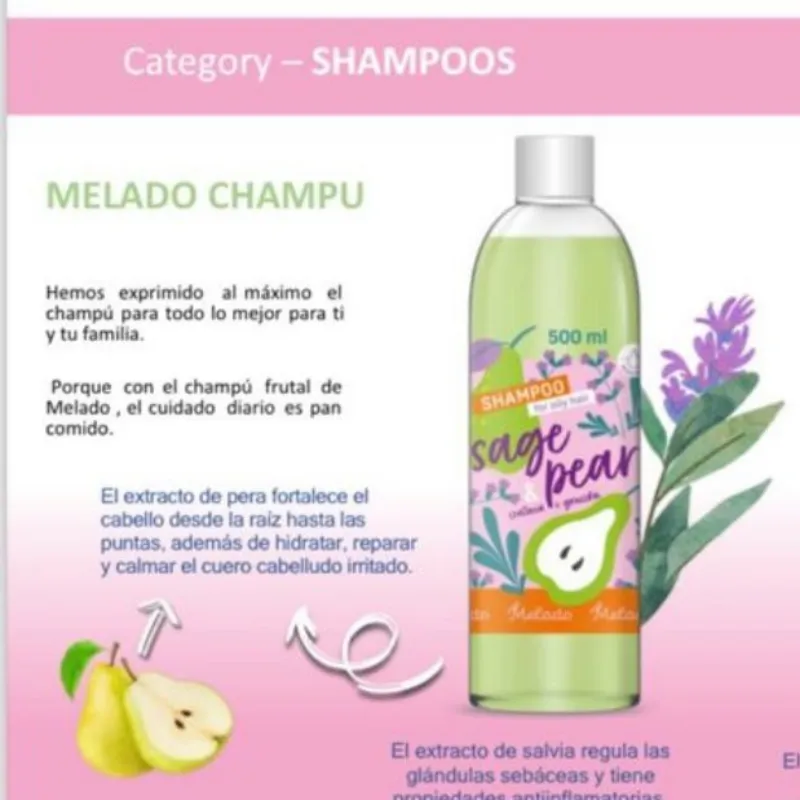 CHAMPU CHAMPU CABELLO GRASO AZUCAR Y PERA 500 ML