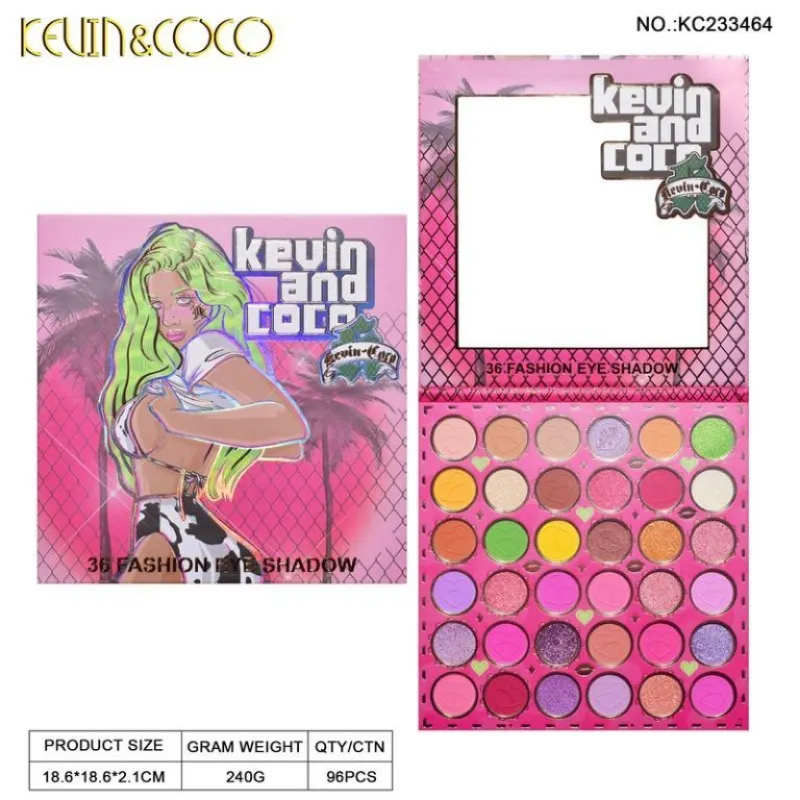 KEVIN&COCO PALETA DE SOMBRAS DE OJOS BEACH BABE green DE 36 COLORES KC233464