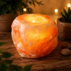 SOPORTE VELA DE SAL HIMALAYA NATURAL 700 - 1000 gr. PORTAVELAS