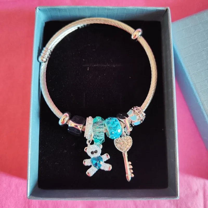 PULSERA INSP. PANDORA OSO AZUL