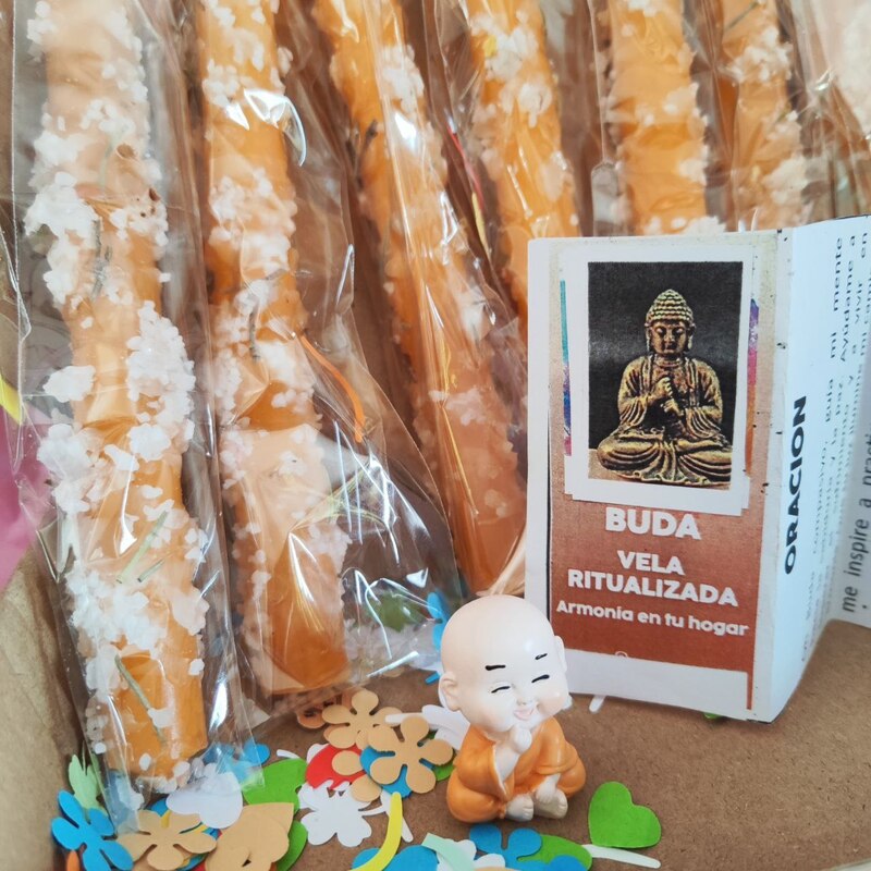 Pack Semanario BUDA, 7 velas ungidas y ritualizadas con oración. ARMONÍA EN EL HOGAR