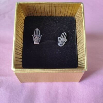 PENDIENTES EN ACERO INOXIDABLE: MANO DE FÁTIMA