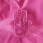 VELA MANO HAMSA ROSA CLARO