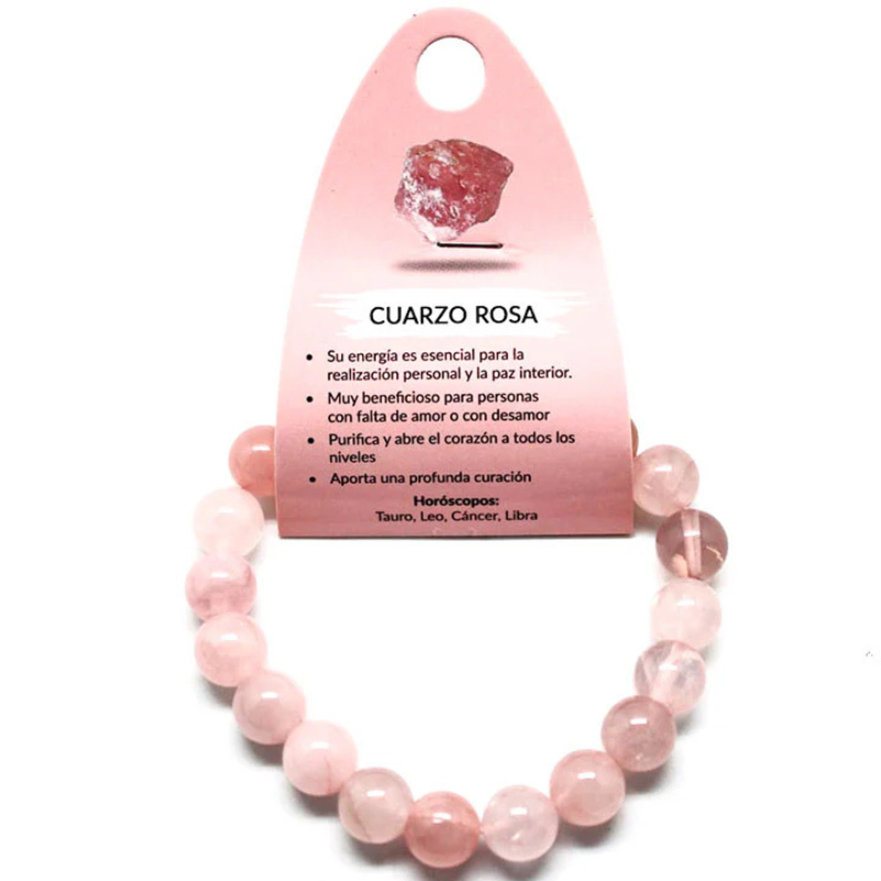 Pulsera Piedra Natural CUARZO ROSA 10mm