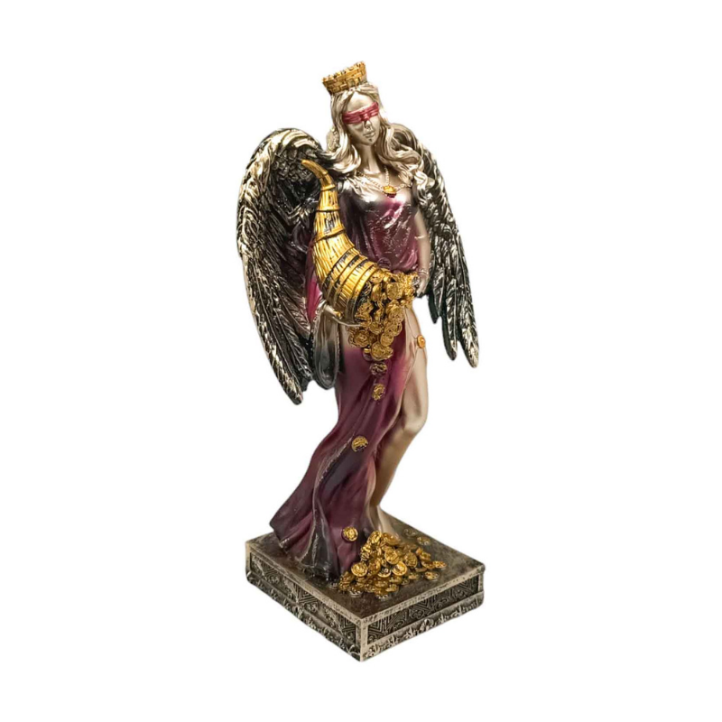 Figura Diosa De La Fortuna Con Alas 28 Cms Aprox Color Cobre/Rojo