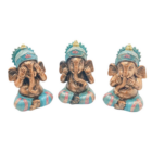 Juego 3 Figura Ganesha En Resina 11 Cms Aprox VER OIR CALLAR