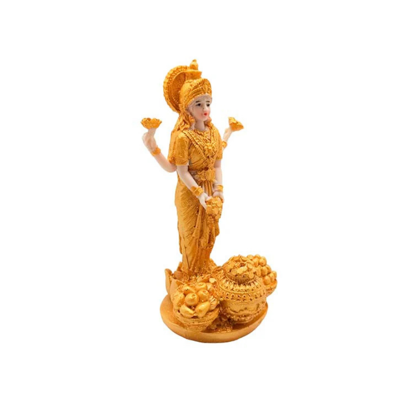 Figura En Resina Diosa Laxmi 18X9 Cms Aprox.