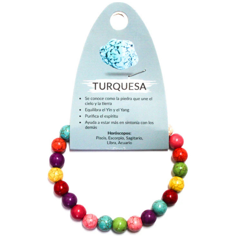 Pulsera Piedra Natural Turquesa Multi 8 mm