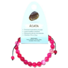 Pulsera Ágata Fucsia Macramé Adaptable 8 mm