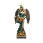 Figura Diosa De La Fortuna Con Alas 20 Cms Aprox Color Cobre/Azul