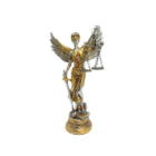 Figura En Resina Diosa De La Justicia Con Alas 18.5 Cms Aprox Plata/Oro