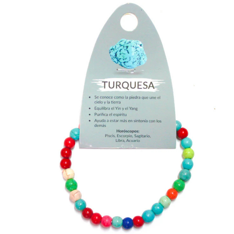 Pulsera Piedra Natural Turquesa Multi 6 mm