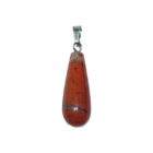 Colgante Lagrima Piedra Jaspe Rojo 28 mm Aprox Con En Metal