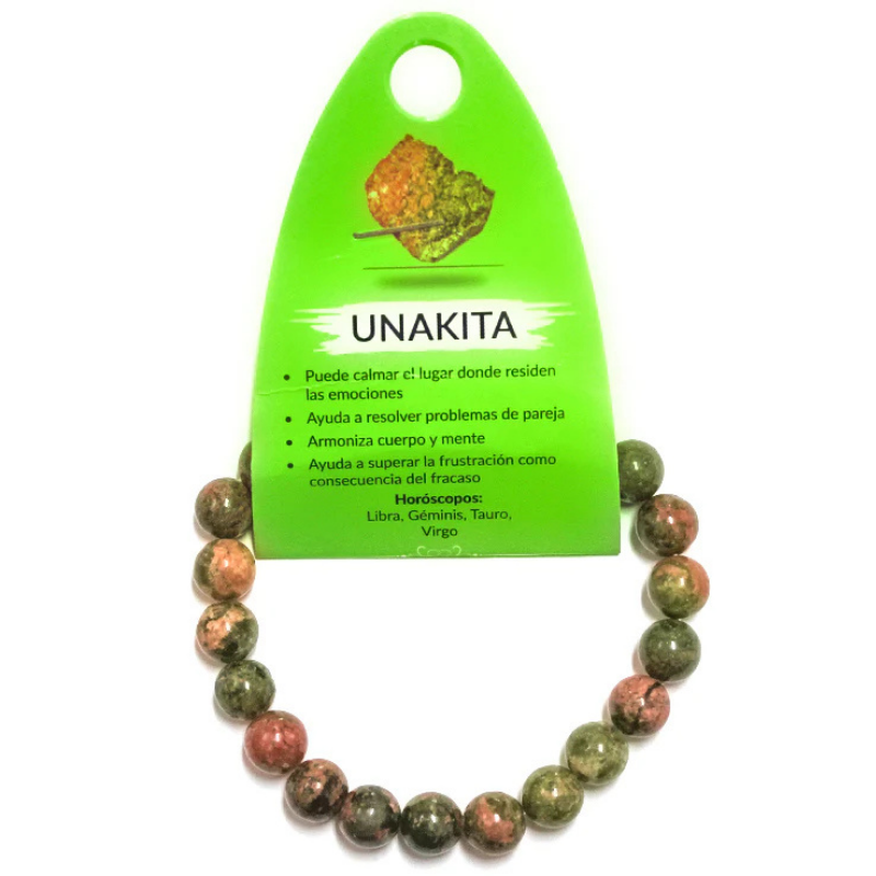 Pulsera Piedra Natural Unakita 8 mm