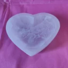 CUENCO DE PIEDRA NATURAL DE SELENITA grande EN FORMA DE CORAZÓN 10 X 9 CM