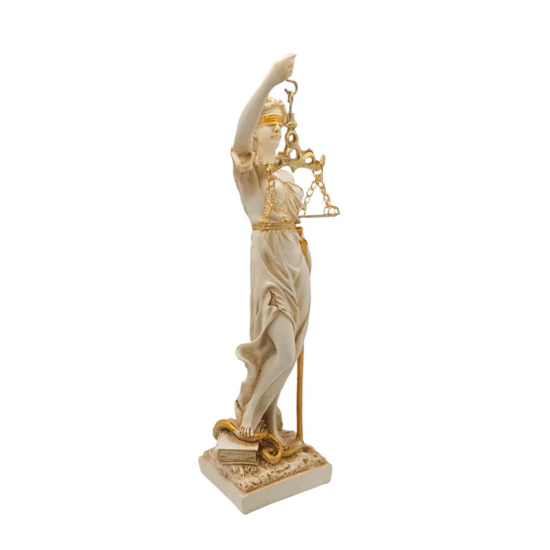 Figura En Resina Diosa De La Justicia 27x7 Cms Aprox Blanco