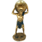 Figura Atlas En Resina 29 Cms Aprox ORO/AZUL