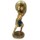 Figura Atlas En Resina 29 Cms Aprox ORO/AZUL