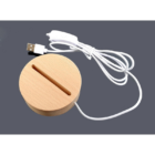 Base luz led usb madera circular 8.5 cm