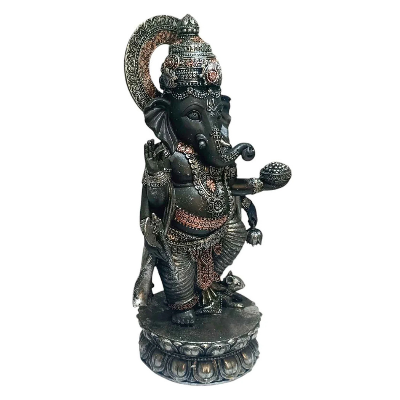 Figura Ganesha En Resina 32 Cms Aprox. Oscura