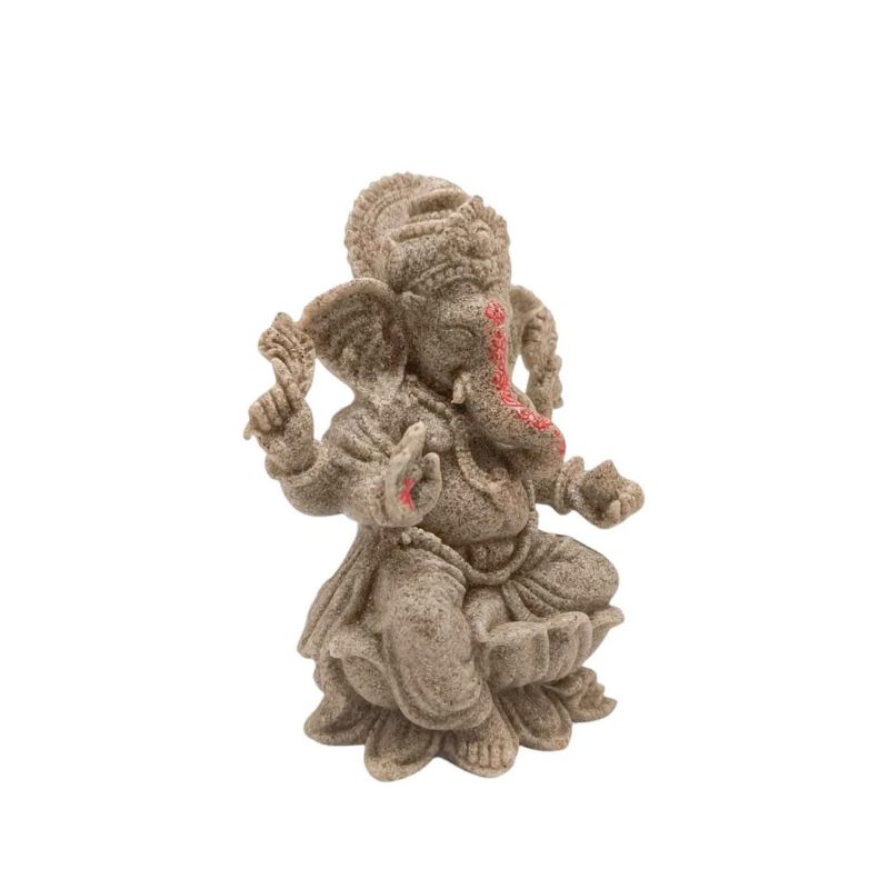 Figura En Resina Ganesha 14X11 Cms Aprox Color Arena