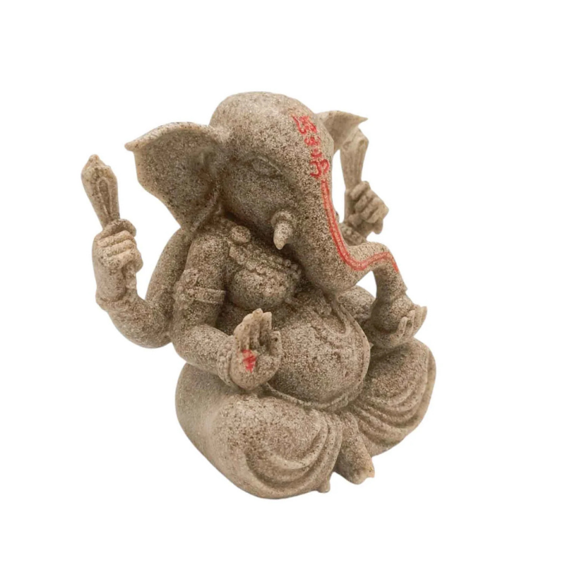 Figura En Resina Ganesha 11 Cms Aprox Dorado Arena