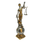 Figura En Resina Diosa De La Justicia 23.5 Cms Aprox Plata/Oro Mundo