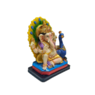 Figura Ganesha Con Pavo Real En Resina 13 Cms Aprox