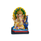 Figura Ganesha Con Pavo Real En Resina 13 Cms Aprox