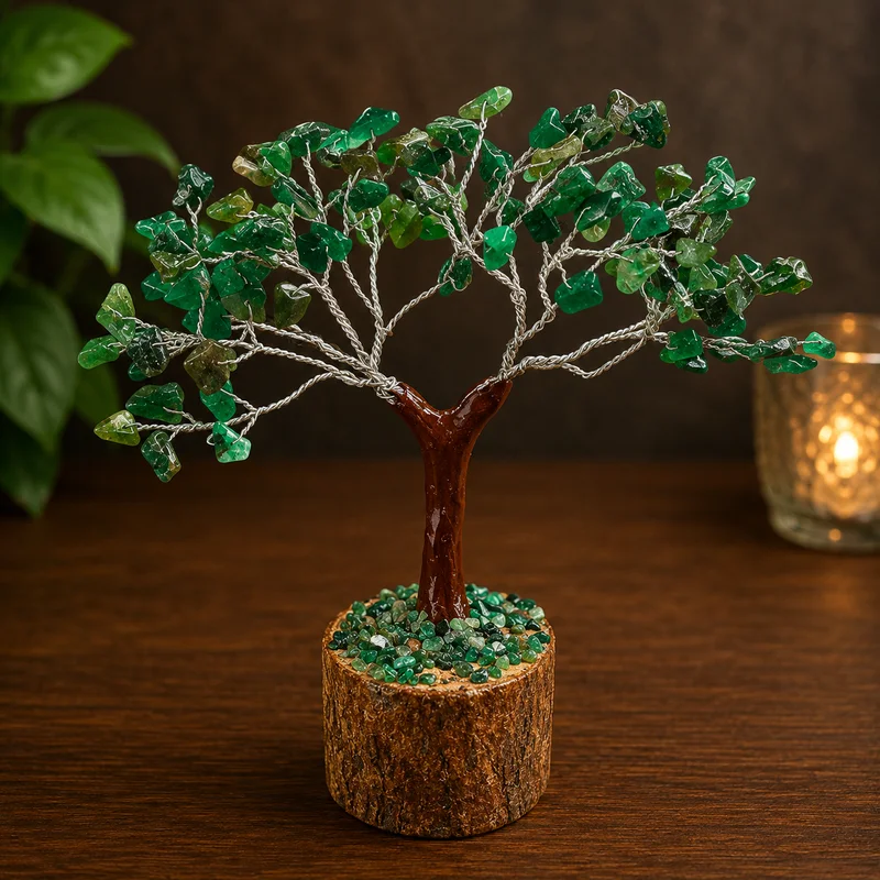 Árbol Bonsai de 100 piedras chip Jade 15 Cms Aprox