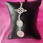 COLGANTE PLATA DE LEY DE 68 X 22 MM EN TRIPLE PROTECCIÓN (TETRAGRAMMATON/SAN BENITO/NUDO DE BRUJA)